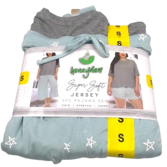 Honeydew Super Soft Jersey 3PC “Chilled Stars” Pajama Set Size S - Picture 3 of 4